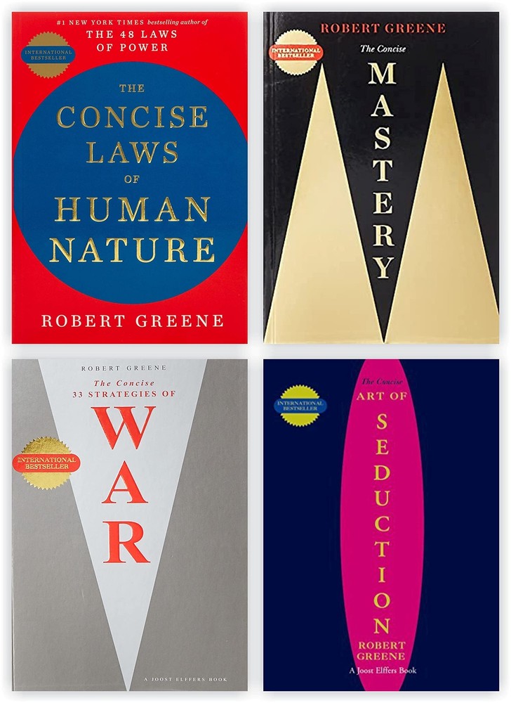 Robert Greene 4 Books Collection Set [The Concise Mastery,Seduction, War, Human