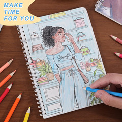 Women’S Coloring Book 30 Pages Black Girls Coloring Books for Adults to Relax an