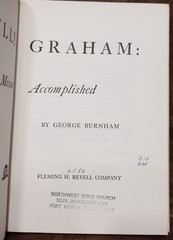 Billy Graham A Mission Accomplished George Burnham 1955 First Ed Hardcover Revel