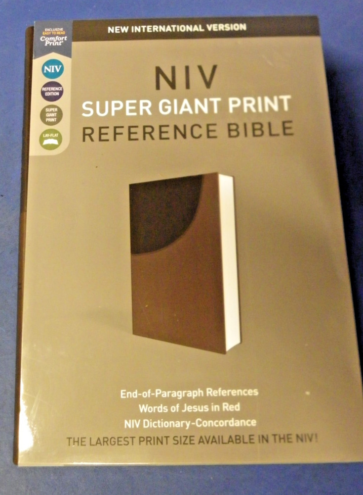 NIV Super Giant Print Reference Bible 16.5-Point Print Size Chocolate Cover