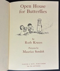 Open House for Butterflies Ruth Krauss Maurice Sendak 1960 1st Edition HC DJ EX