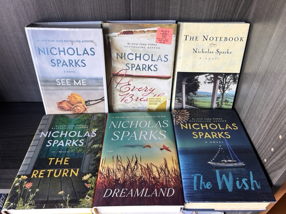Nicholas Sparks Lot of 6 Hardcover Books ( 0919)