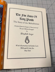 Five Sons of King Pandu Story of the Mahabharata Elizabeth Seeger Illustrated HC