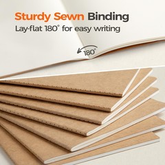 5 Pack Kraft A5 Notebooks Blank Journals 60 Pages Smooth Writing Softcover