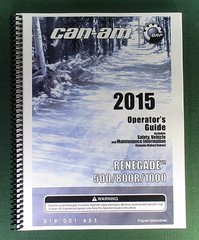 2015 Can-Am Renegade 800R Owner’s Manual: 156 pages & protective Covers!