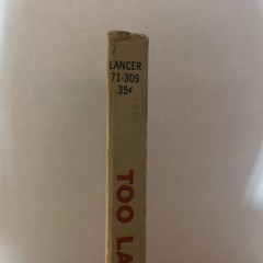 Too Late Blues Stuart James 1962 Lancer Books Media Tie In Novelization
