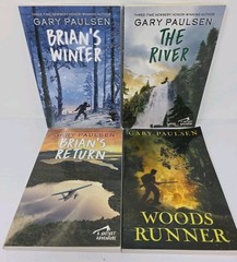 Lot of 4 Gary Paulsen books Hatchet Adventures Brian’s Saga & Woods Ŕunner