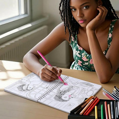 Women’S Coloring Book 30 Pages Black Girls Coloring Books for Adults to Relax an
