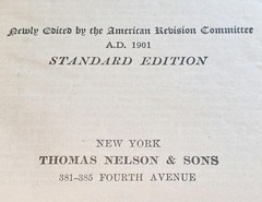 Holy Bible ~1901 Vintage HC~ Nelson (American Standard Version) Israel Christian