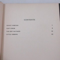 Four Quartets T. S. Eliot 1943 Poetry Harcourt Brace & Co 4th Printing