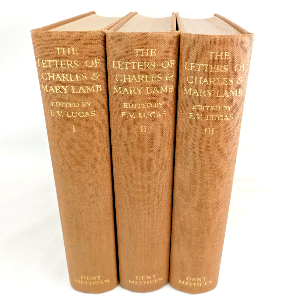 Letters Of Charles and Mary Lamb 3 Vol 1935 HC Dent Methuen Great Britain VGC