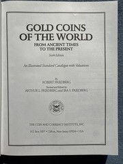 Gold Coins of The World: From Ancient Times To The Present by Friedberg 6th ED