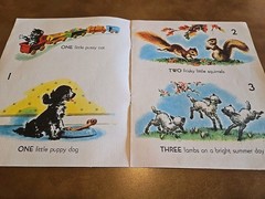 1-2-3 Count the Animals A Real Cloth Picture Book by Saalfield/Artcraft 1950 VG+