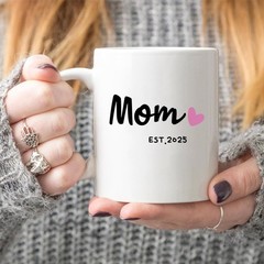 Ceramic Mom Est 2025 Mug – Funny 11 Oz Gift for Mother’s Day or Birthdays