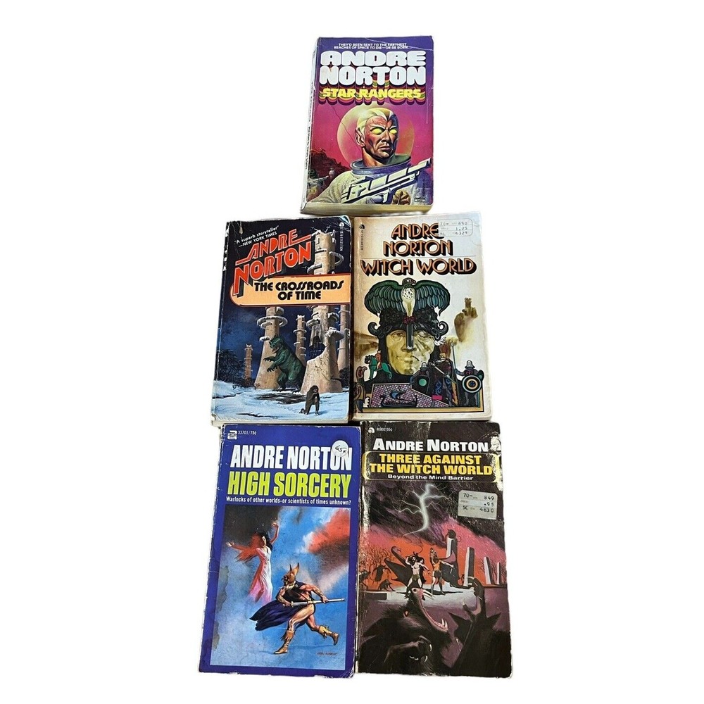 Lot of 5 Andre Norton Books Vintage Science Fiction Witch World 1953 To 1970