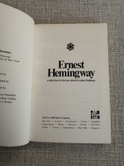 Ernest Hemingway Criticism Waldhorn McGraw Hill PB Vintage Lit Study