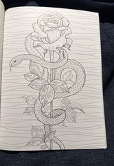 Tattoo Design Coloring Book ~ 48 pages ~ variety of Images ~ Mindful Coloring