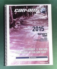 2015 Can-Am Outlander L Max 500 Owner’s Manual: 180 pages & protective Covers!