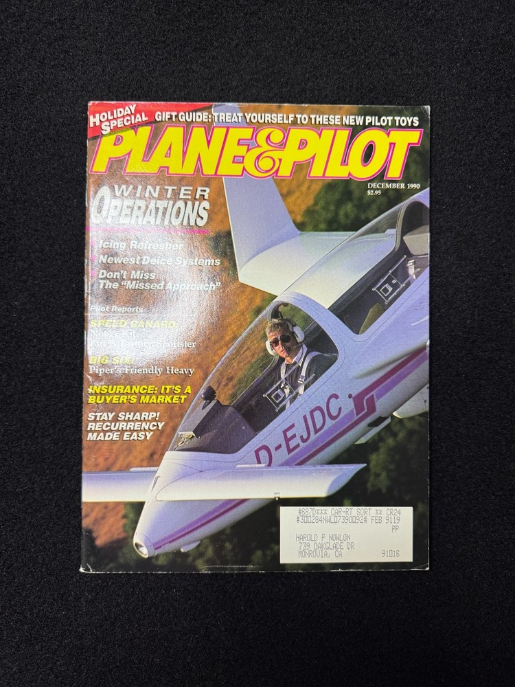 Plane & Pilot Magazine December 1990 Winter Operations Aviation Flying Aircraft
