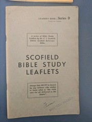 Scofield Bible Study Leaflets Leaders Book Series A, B, C, D, 1935