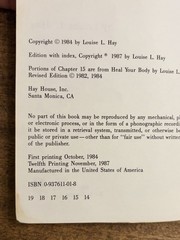 You Can Heal Your Life Louise Hay 1987 Paperback Self Help Hay House New Age
