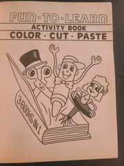 NEW CLEAN No marks VINTAGE 1990 FUN TO LEARN ACTIVITY BOOK COLOR, CUT, PASTE