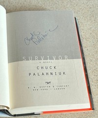 Chuck PALAHNIUK (Fight Club) — Survivor — 1999 SIGNED 1st Edition Hardcover