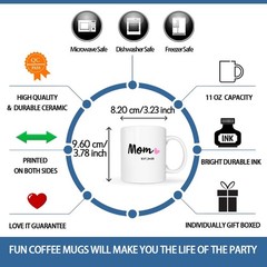 Ceramic Mom Est 2025 Mug – Funny 11 Oz Gift for Mother’s Day or Birthdays