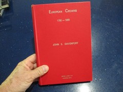 EUROPEAN CROWNS 1700-1800 Coin Book by John S Davenport w/ ORIGINAL VALUE SHEET!