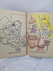 Alice In Wonderland Coloring Book Walt Disney Has Pages Colored In Vintage
