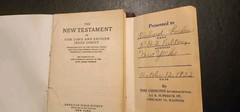 2 Vintage Pocket Size Bible New Testament American Bible Society & Gideons 1950s