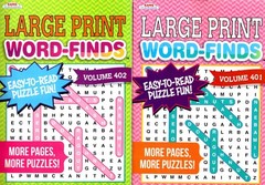 Large Print Word – Finds (All New Puzzles) – Vol.401 – 402 Now 128 Pages (Se…