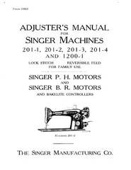 Singer Sewing Machine 201-1 Adjuster’s Manual “1936” (54 Page)