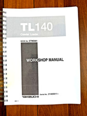 TAKEUCHI TL140 CRAWLER LOADER WORKSHOP MANUAL , BINDER COVERING XL FOLDOUT PGS!