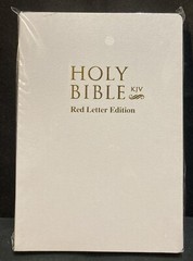 Holy Bible KJV Old & New Testament Red Letter Edition White Leatherette