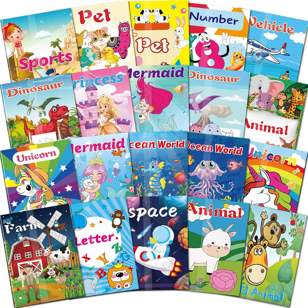 Kalysky 20Pack Coloring Books for Kids Ages 4-8 (5.1 X 7 Inch),Mini Coloring Boo