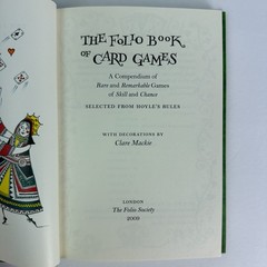 Folio Society The Folio Book of Card Games 2009 Hardcover Germany Illustrated