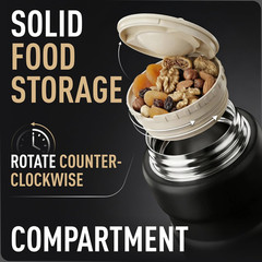 Stainless Steel Thermo for Hot 17OZ with Folding Spoon, Vacuum Insulated Conta