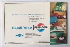 Vintage SANDWICH BOOK, BOOKLET 48 pages. Mid Century Drawings PEPSI, HANDWRAP