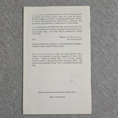 A. Alvarez The Fantasy Poets No. 15 Paperback 1952 Fantasy Press Staple Bound