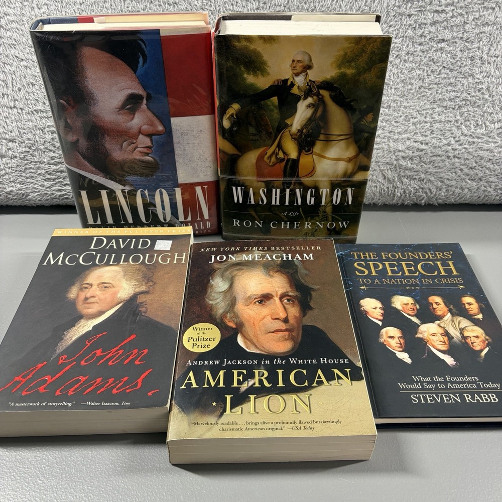 Founding Fathers Early U.S History American Book Bundle Lot of 5 Presidents