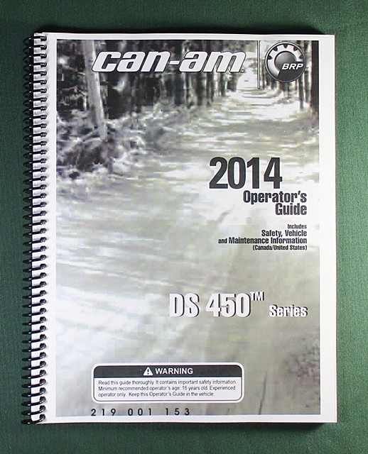 2014 Can-Am DS 450X mx Owner’s Manual: 156 Pages & Protective Covers
