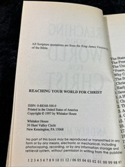 Reaching Your World for Christ – Andrew Murray – 1997 p/b Whitaker House