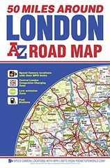 A-Z 50 Miles around London Road Map by Geographers A-Z Sheet map, folded Book