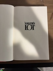 Salem’s Lot – by Stephen King – Hardcover Book – BCE (1975)