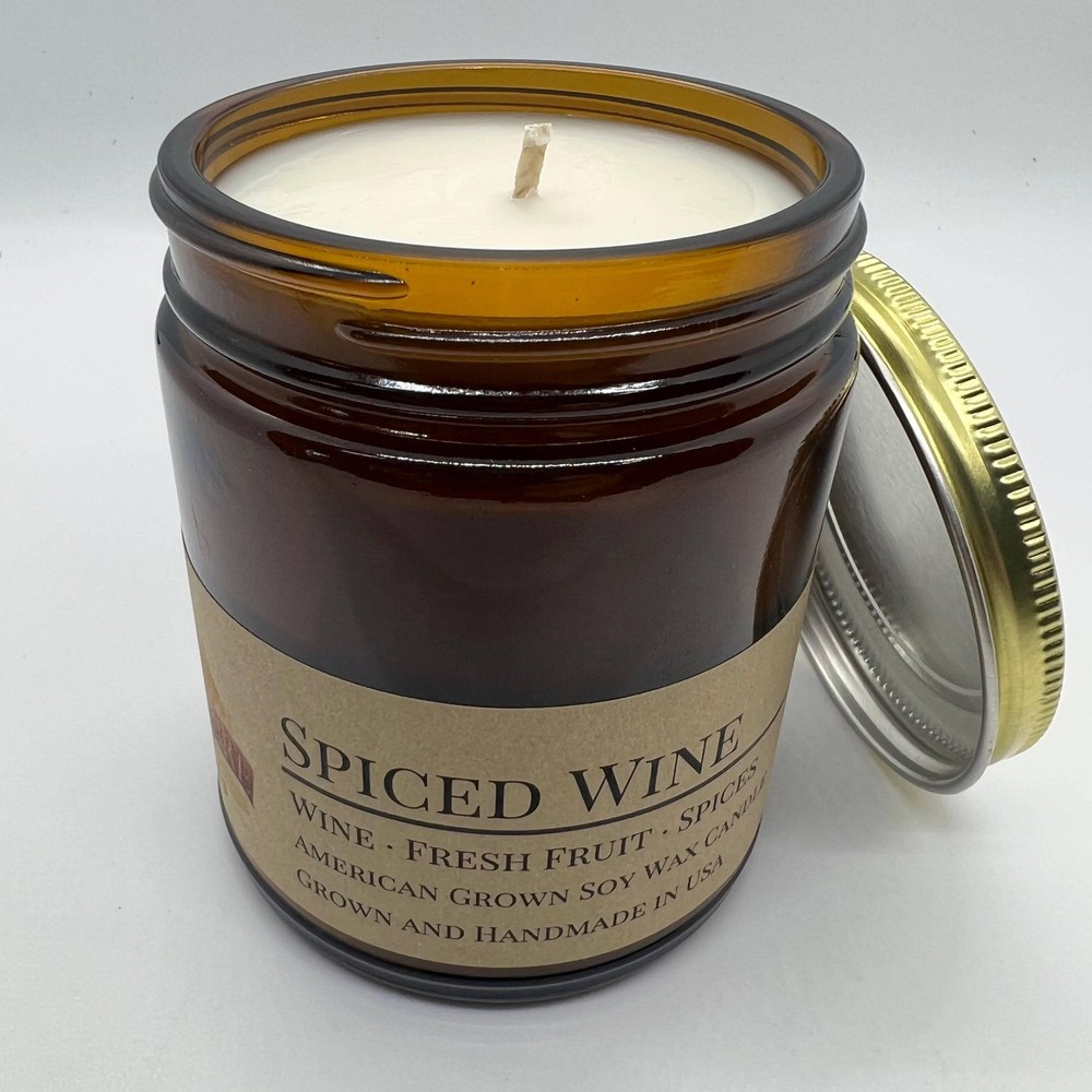Spiced Wine Soy Wax Candle | 9 oz Amber Apothecary Jar