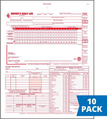 5-in-1 Driver Daily Log Book 10 Pack, Book Format with 31 Sets, 2-Ply Carbonl…