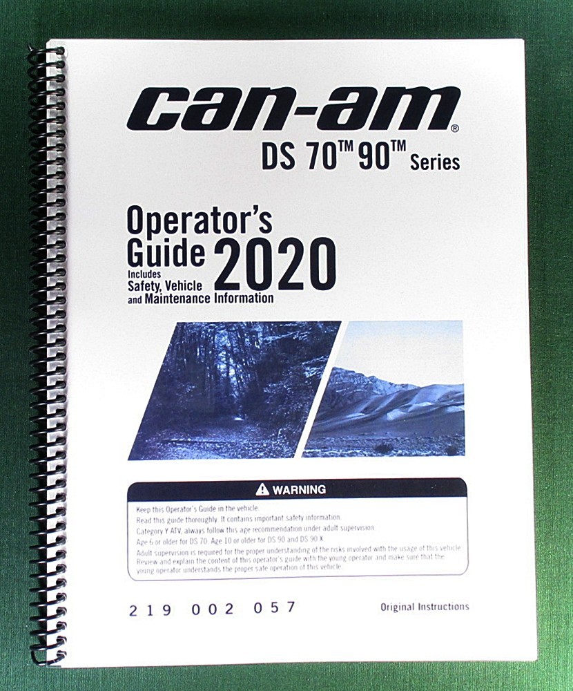 2020 Can-Am DS 90 Owner’s Manual: 156 Pages & Protective Covers!
