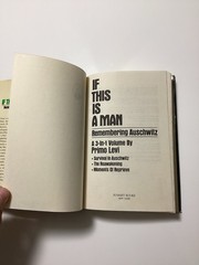 If This Is A Man Remembering Auschwitz A 3-In-1 Volume By Primo Levi 1986