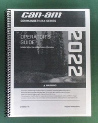 2022 Can-Am Commander MX XT-P Owner’s Manual: 228 Pages & Protective Covers!